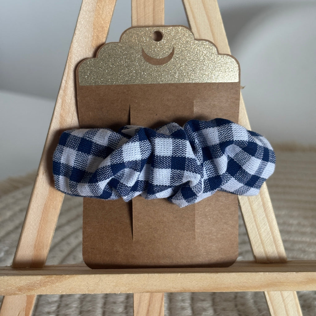 Barrette épurée Colette - Coton vichy bleu