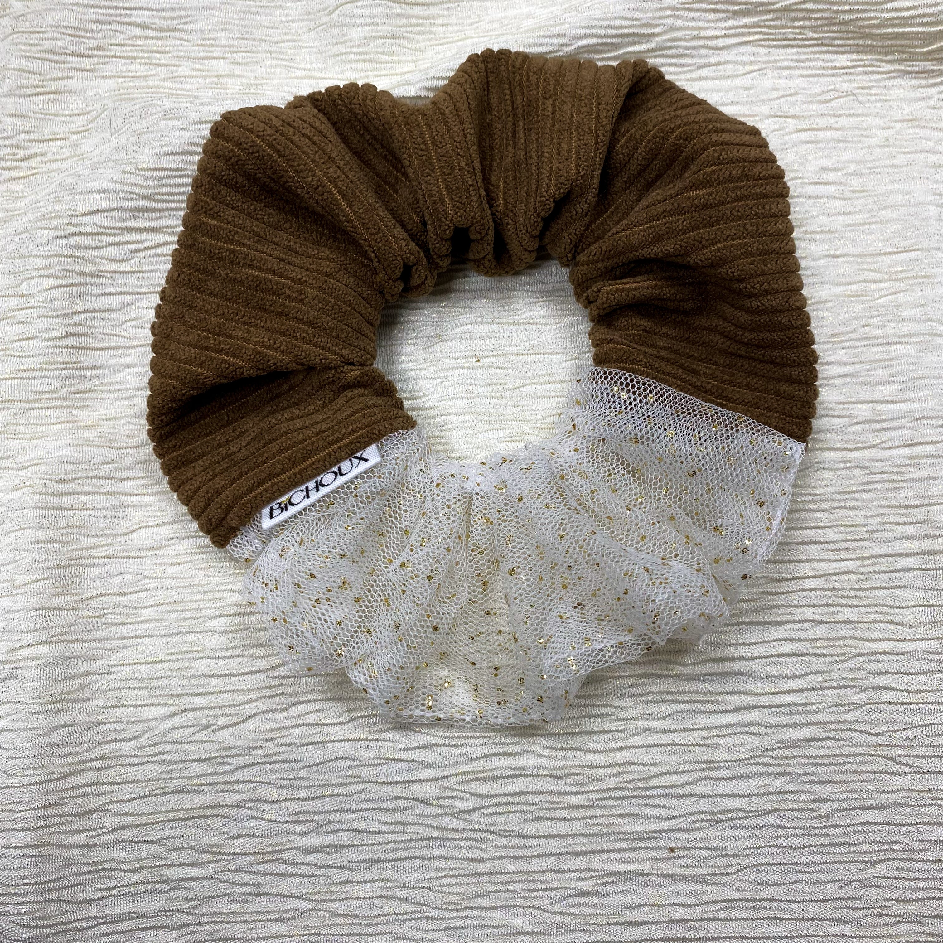 Chouchou en tulle et velours côtelé - Judy Bi-Matière