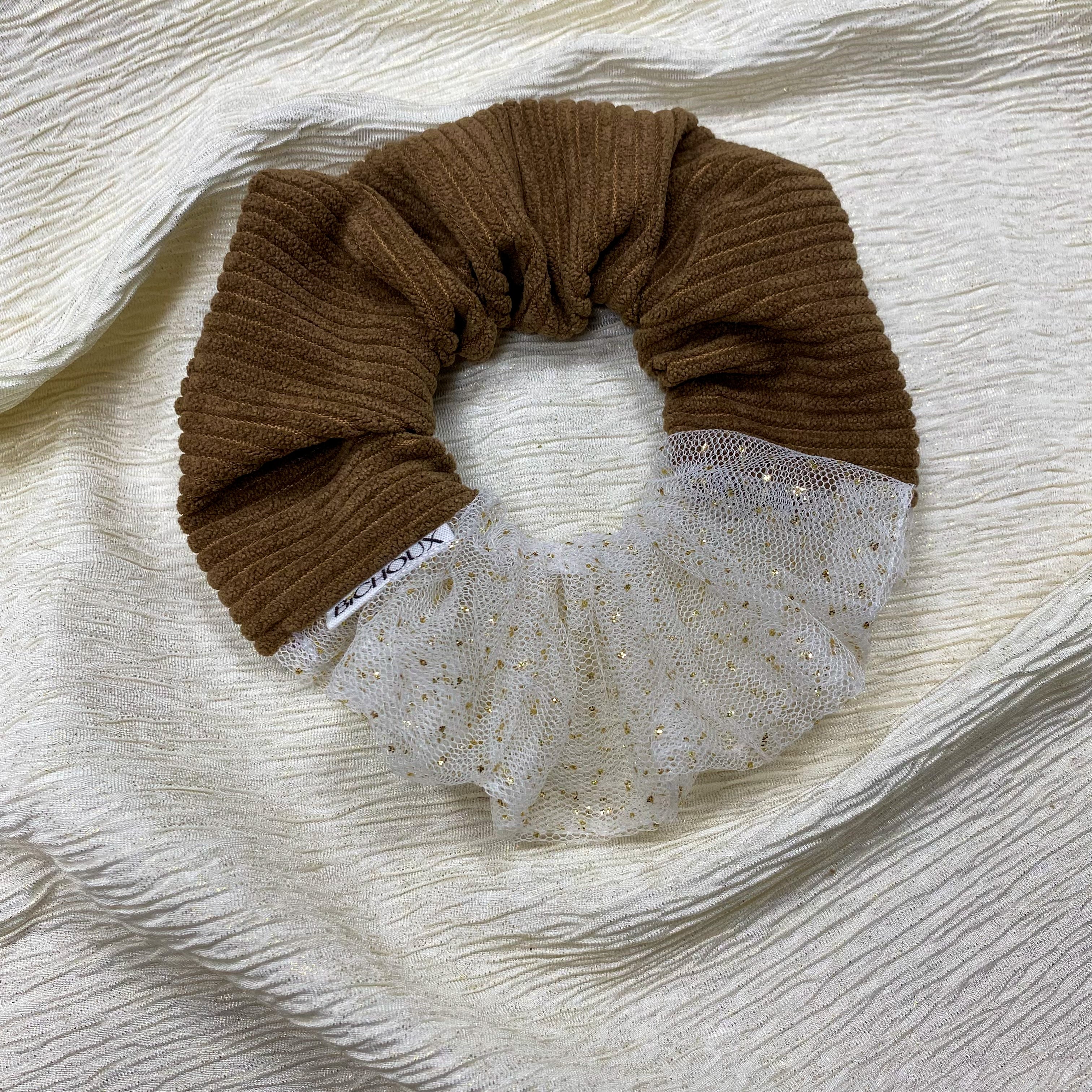 Chouchou en tulle et velours côtelé - Judy Bi-Matière