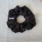 Chouchou en satin noire et dorée - Mia