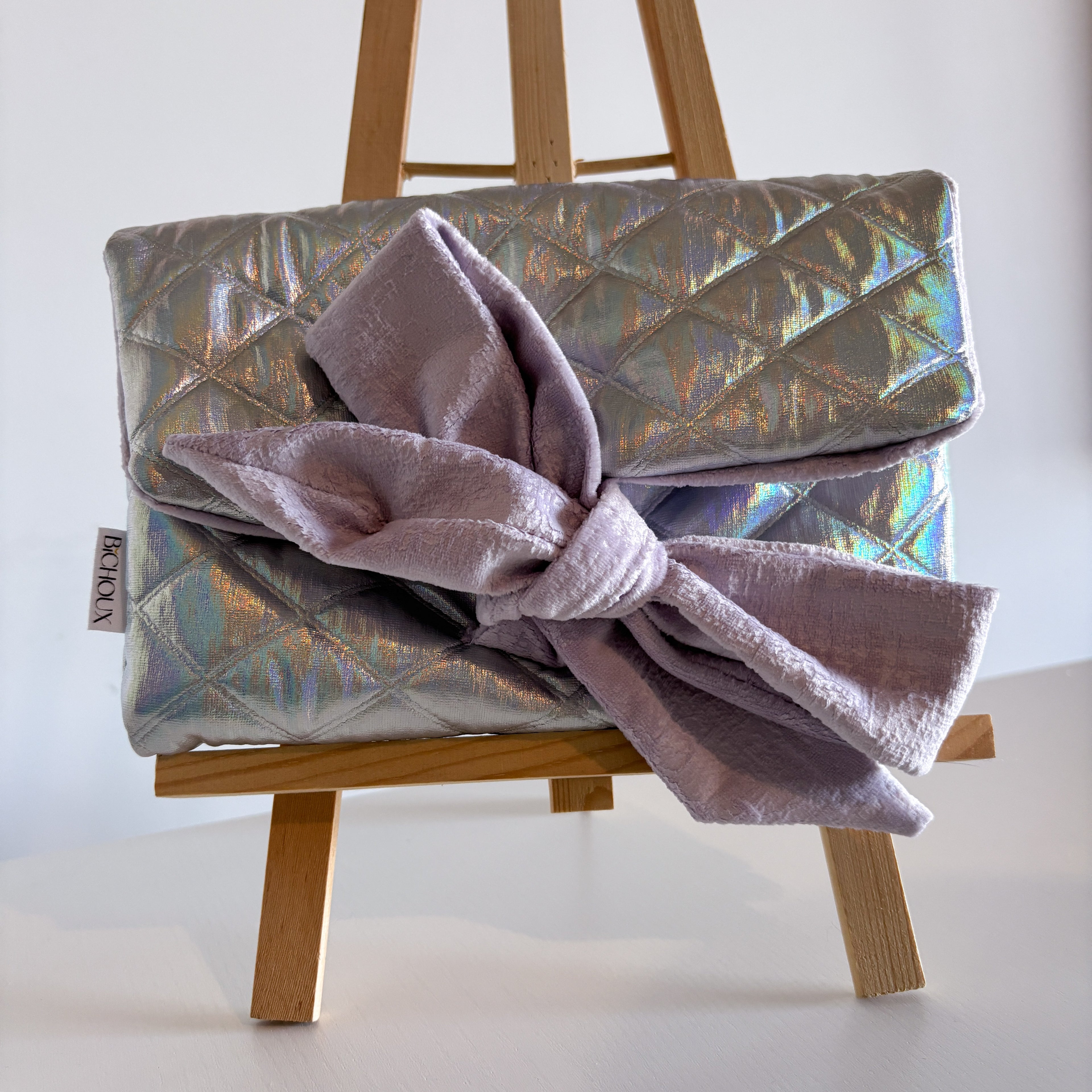 Pochette Nœud Galactique Argent & Lilas