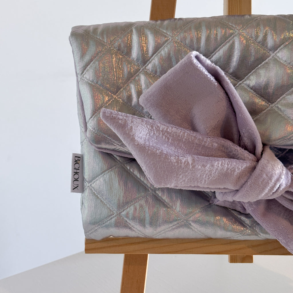 Pochette Nœud Galactique Argent & Lilas