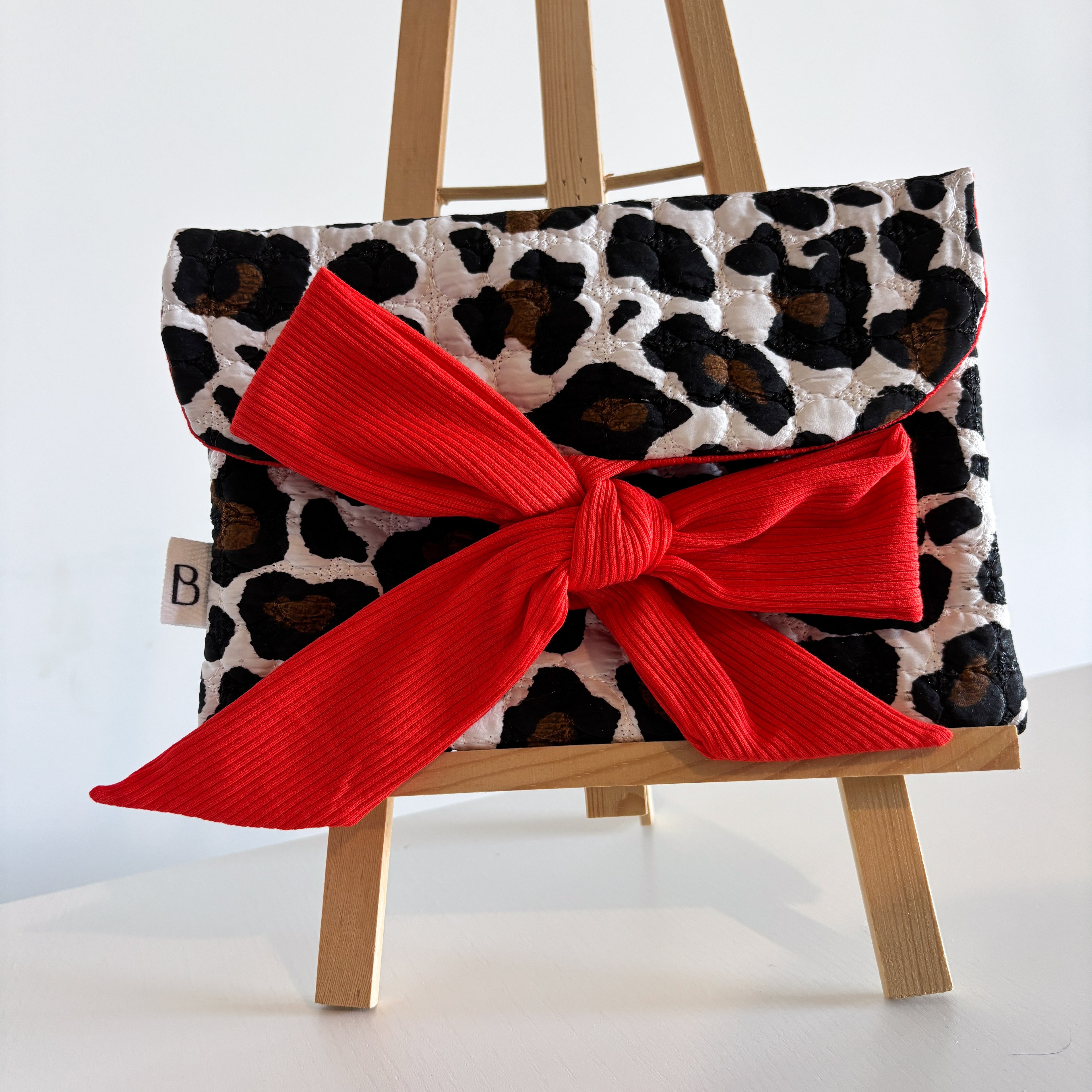 Pochette nouée Léopard & orange Néon