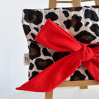 Pochette nouée Léopard & orange Néon