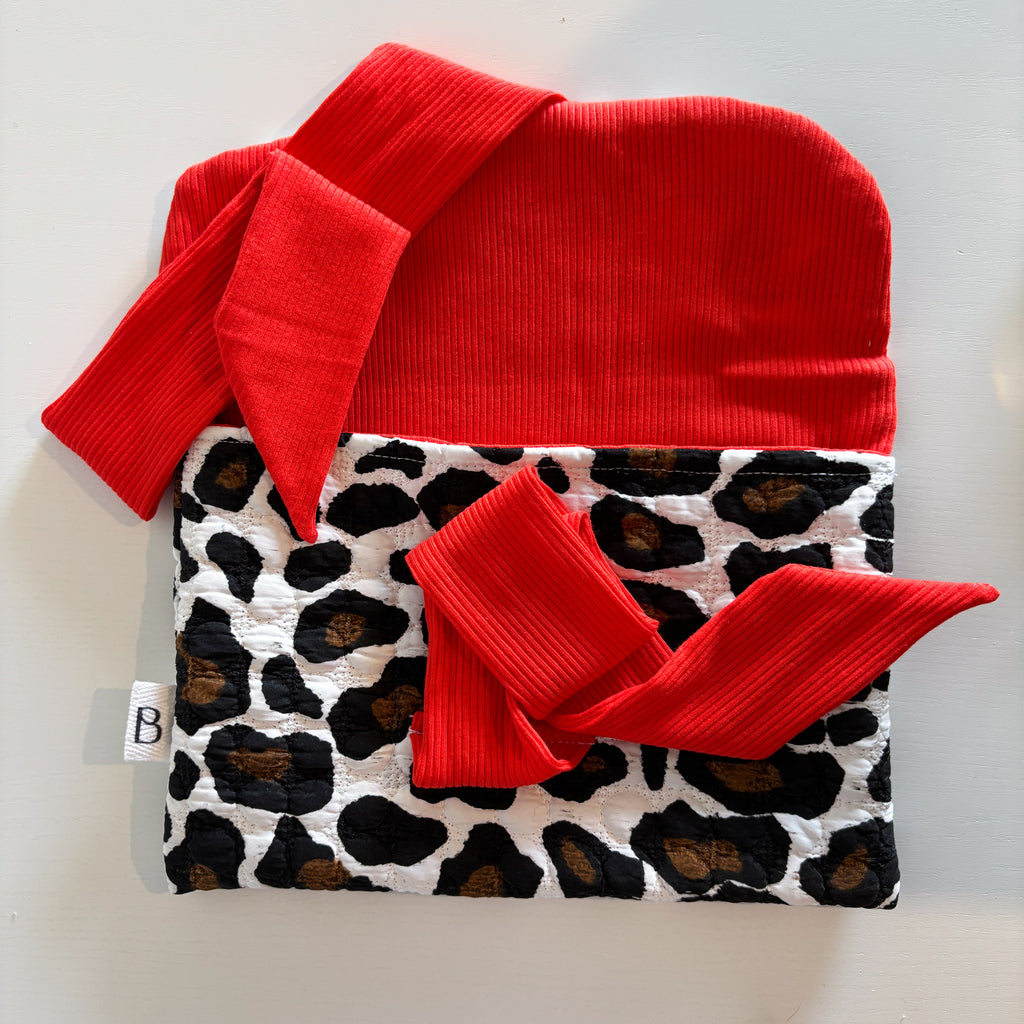 Pochette nouée Léopard & orange Néon