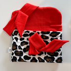 Pochette nouée Léopard & orange Néon