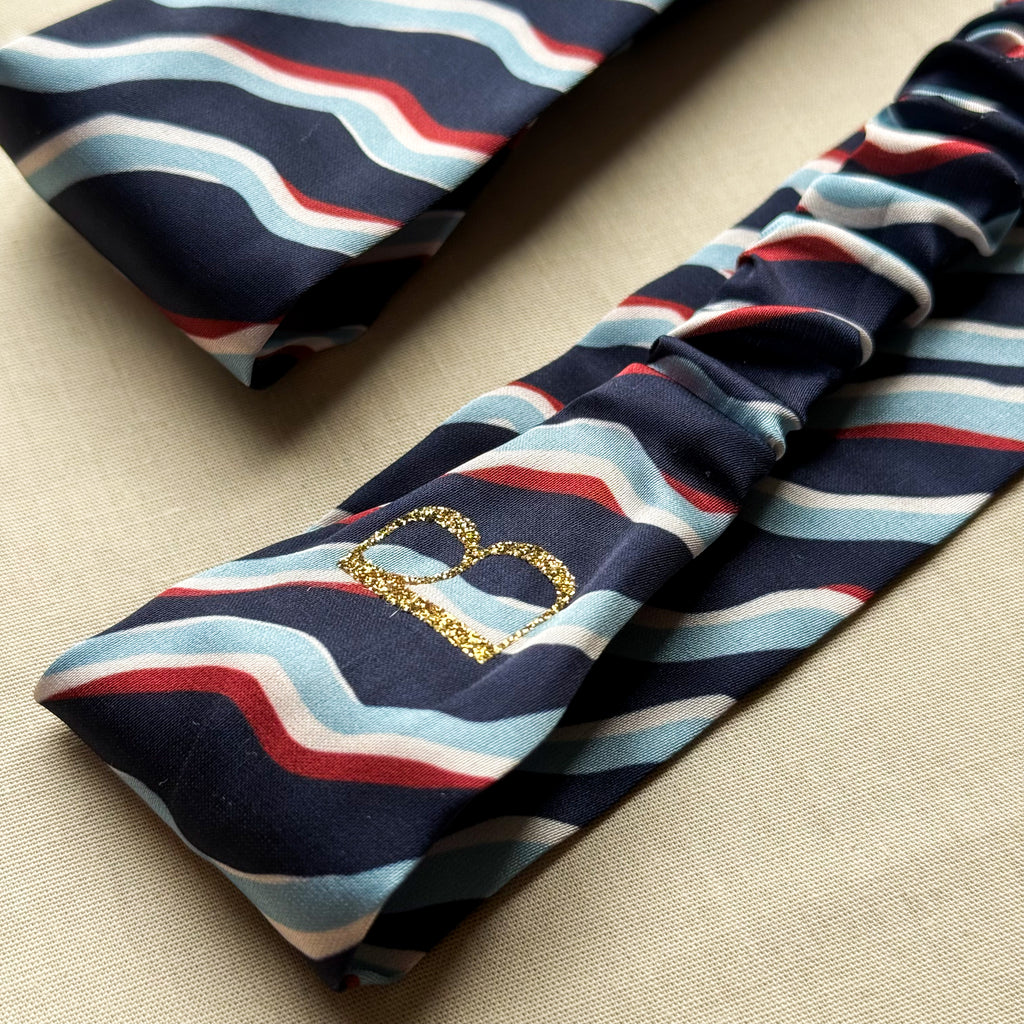 Bandeau Valentina - Satin bleu blanc rouge