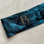 Bandeau Giulia satin vert profond léopard