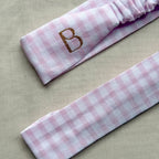 Bandeau Élise - Coton vichy rose cousu main