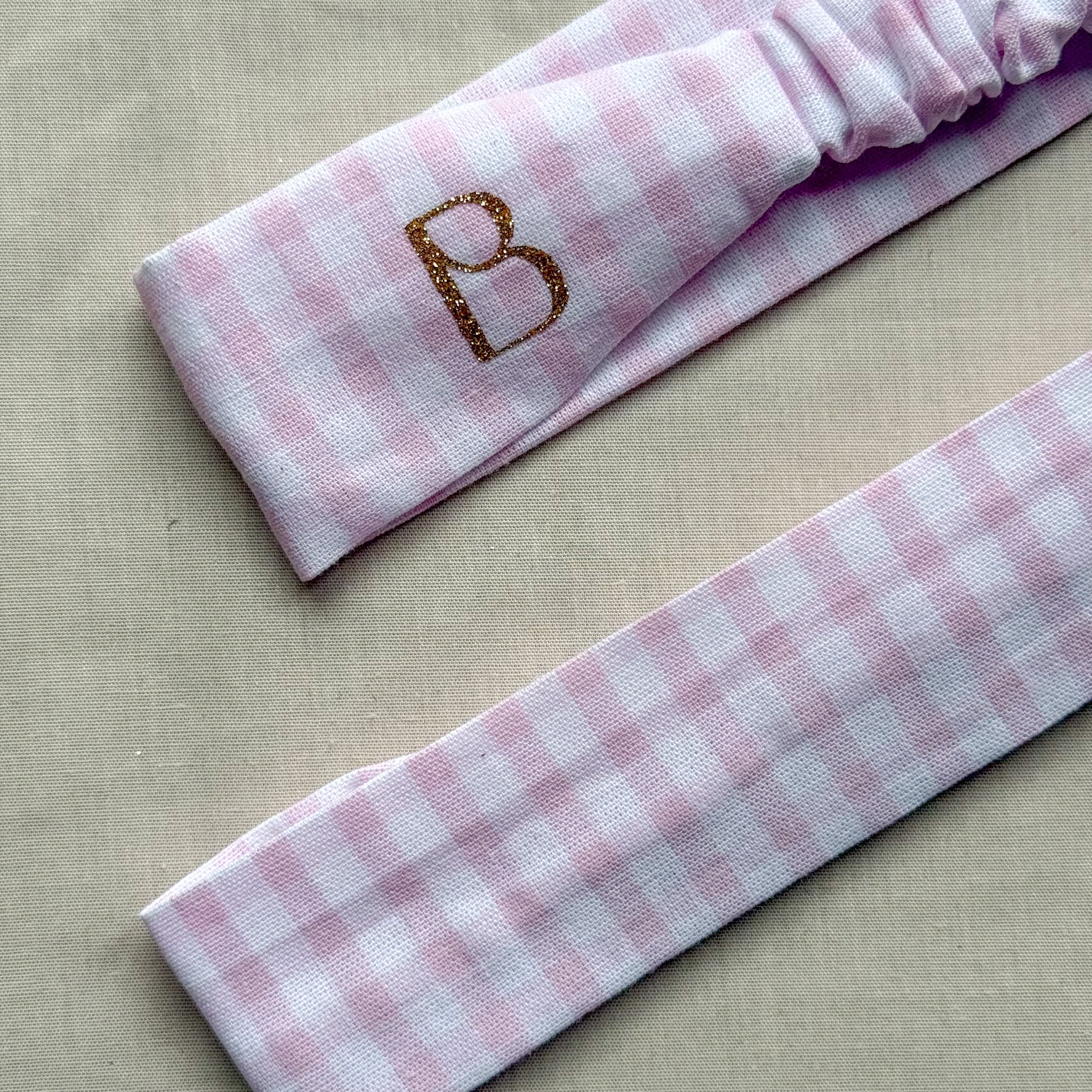 Bandeau Élise - Coton vichy rose cousu main