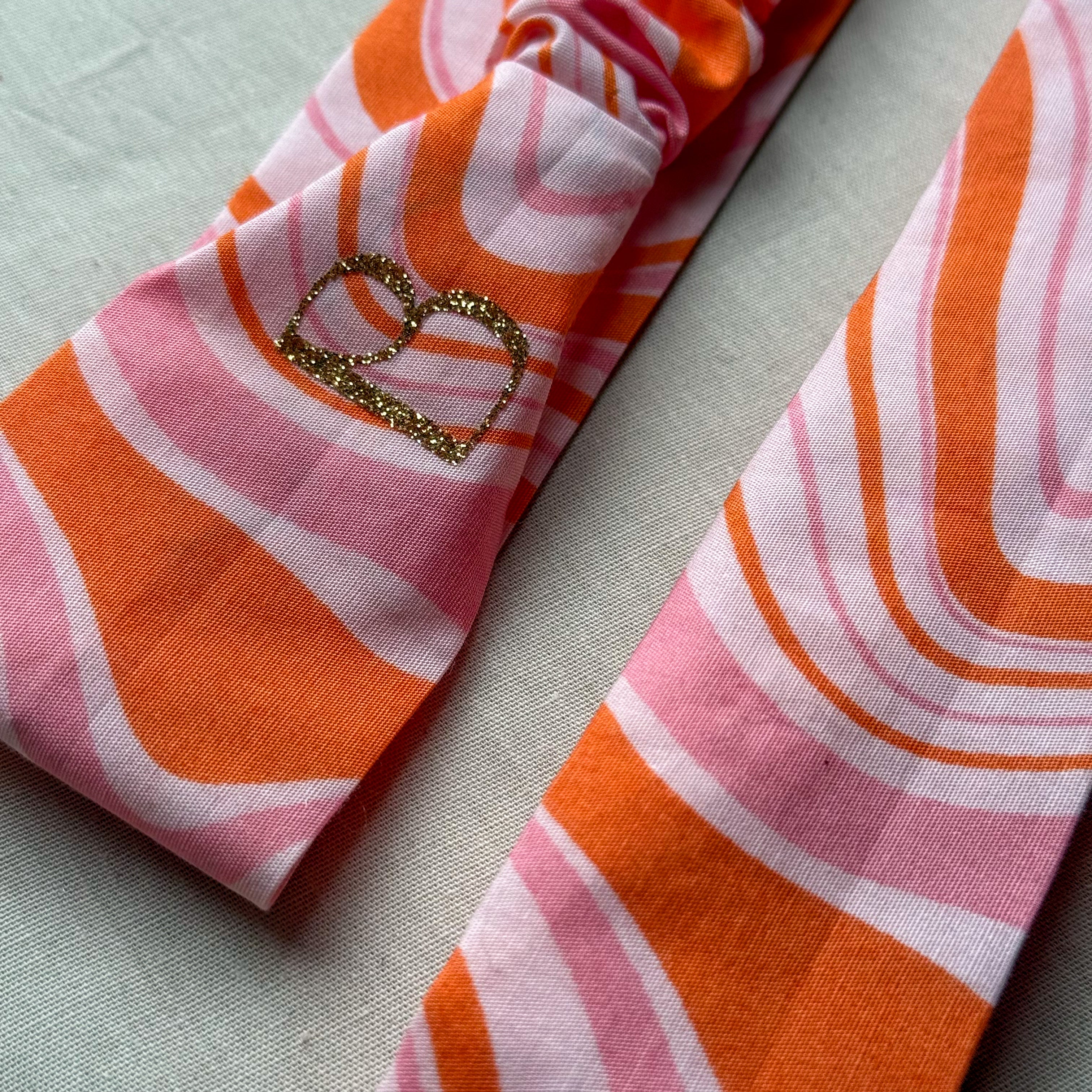 Bandeau Téomé en coton rose et orange
