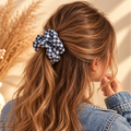 Chouchou cheveux fait main vichy bleu - Colette
