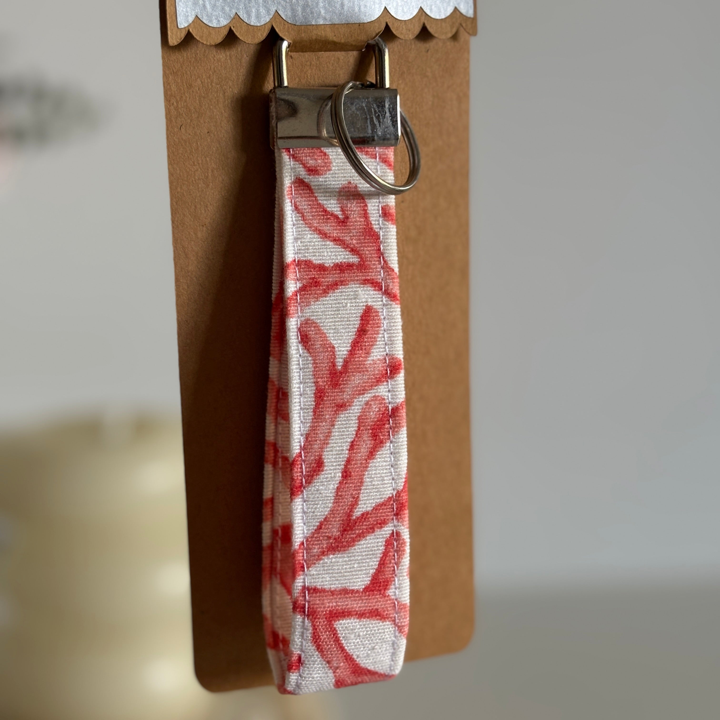 Porte-clés Thalassa - Corail orangé avec finitions argentées