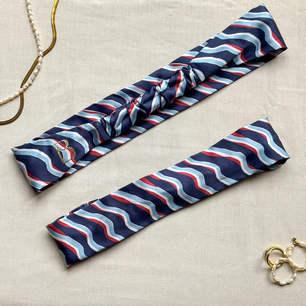 Bandeau Valentina - Satin bleu blanc rouge