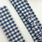 Bandeau Colette - Coton vichy bleu cousu main