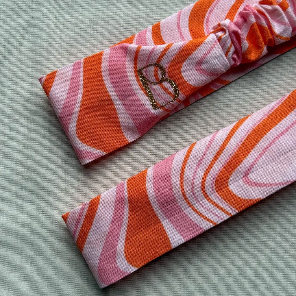 Bandeau Téomé en coton rose et orange