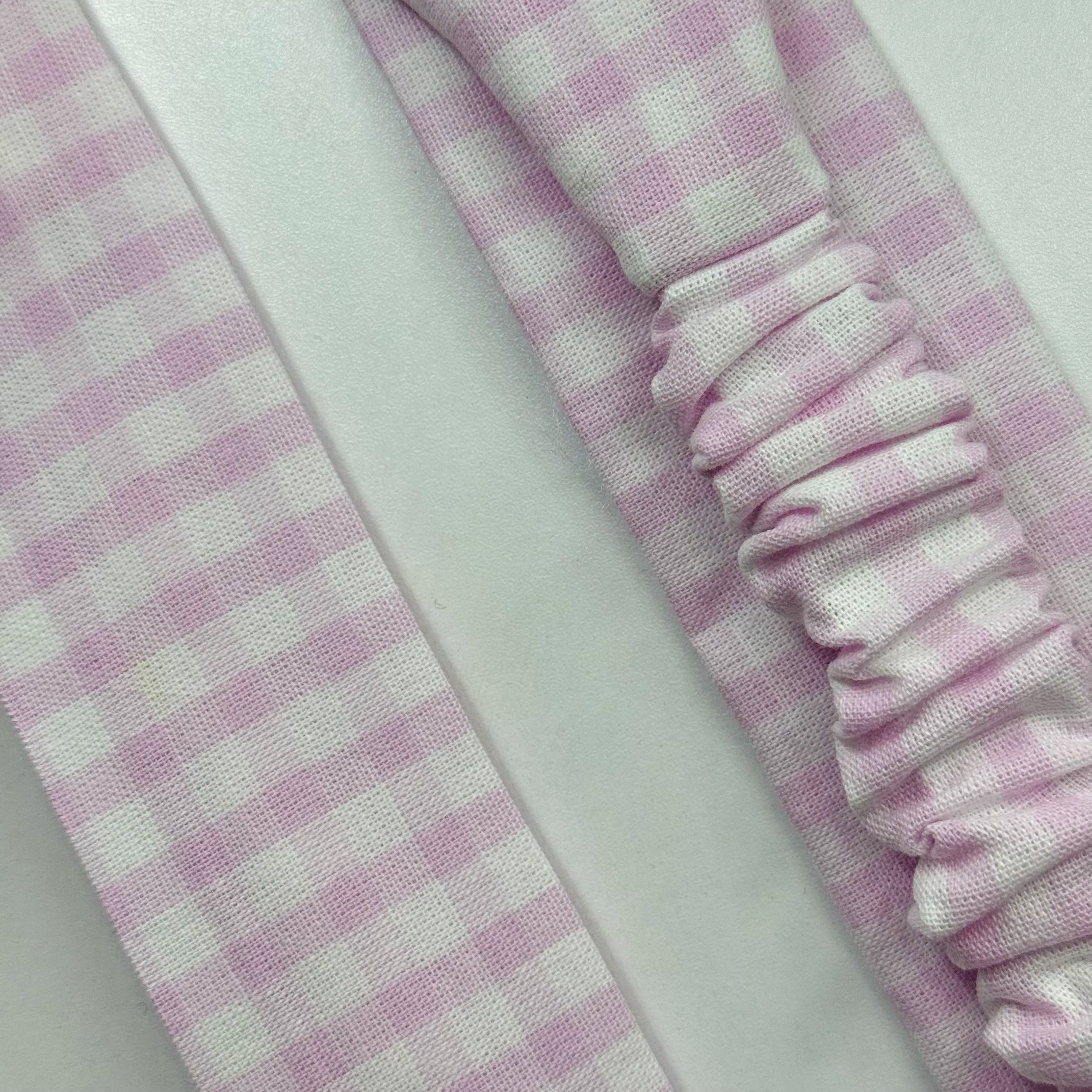 Bandeau Élise - Coton vichy rose cousu main