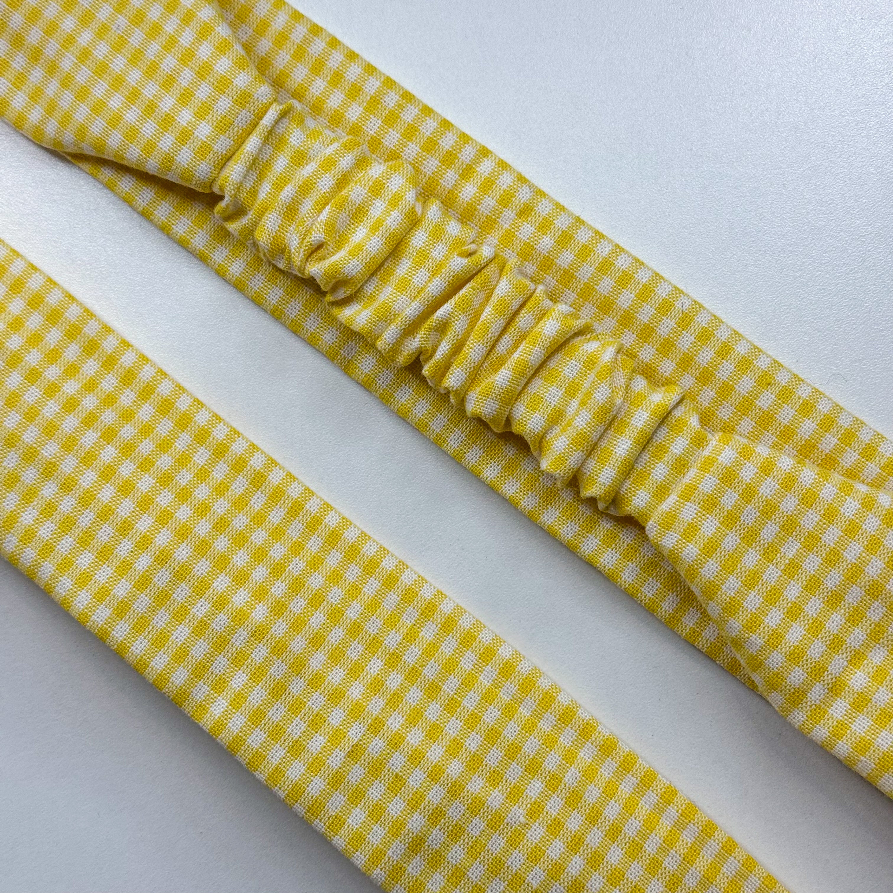 Bandeau Izza - Coton vichy jaune cousu main