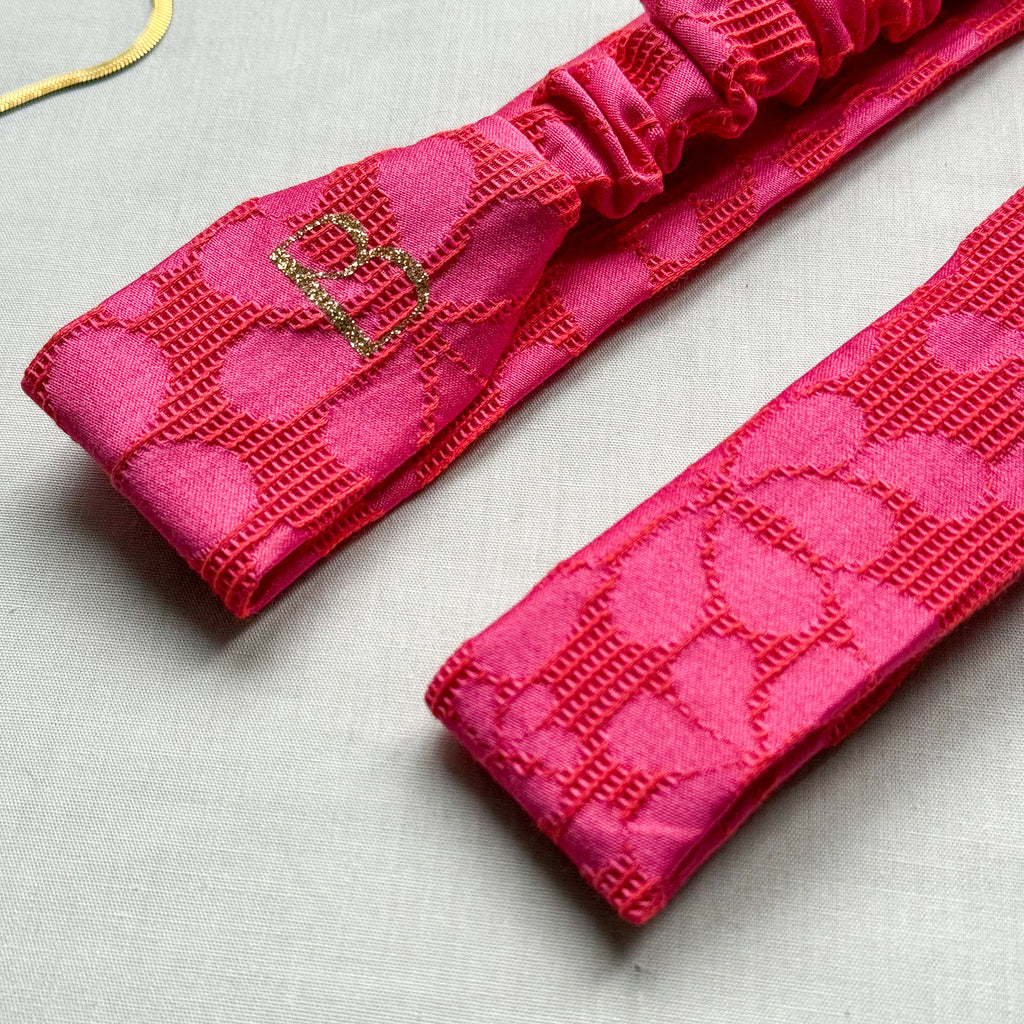 Bandeau Elina en jacquard rose et orange
