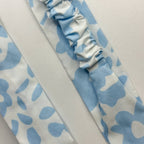 Bandeau Léna - Coton blanc à fleurs bleu ciel cousu main