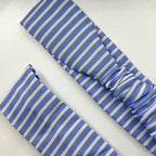 Bandeau Marielle - Coton rayé bleu cousu main
