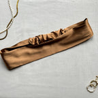 Bandeau Noélie en satin marron uni