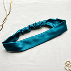 Bandeau Sélina en satin vert canard