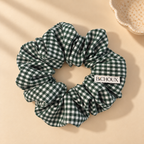 Chouchou Tess – Coton vichy blanc et vert sapin