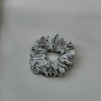 Chouchou cheveux fait main Alba – Mousseline blanche à fleurs - Alba