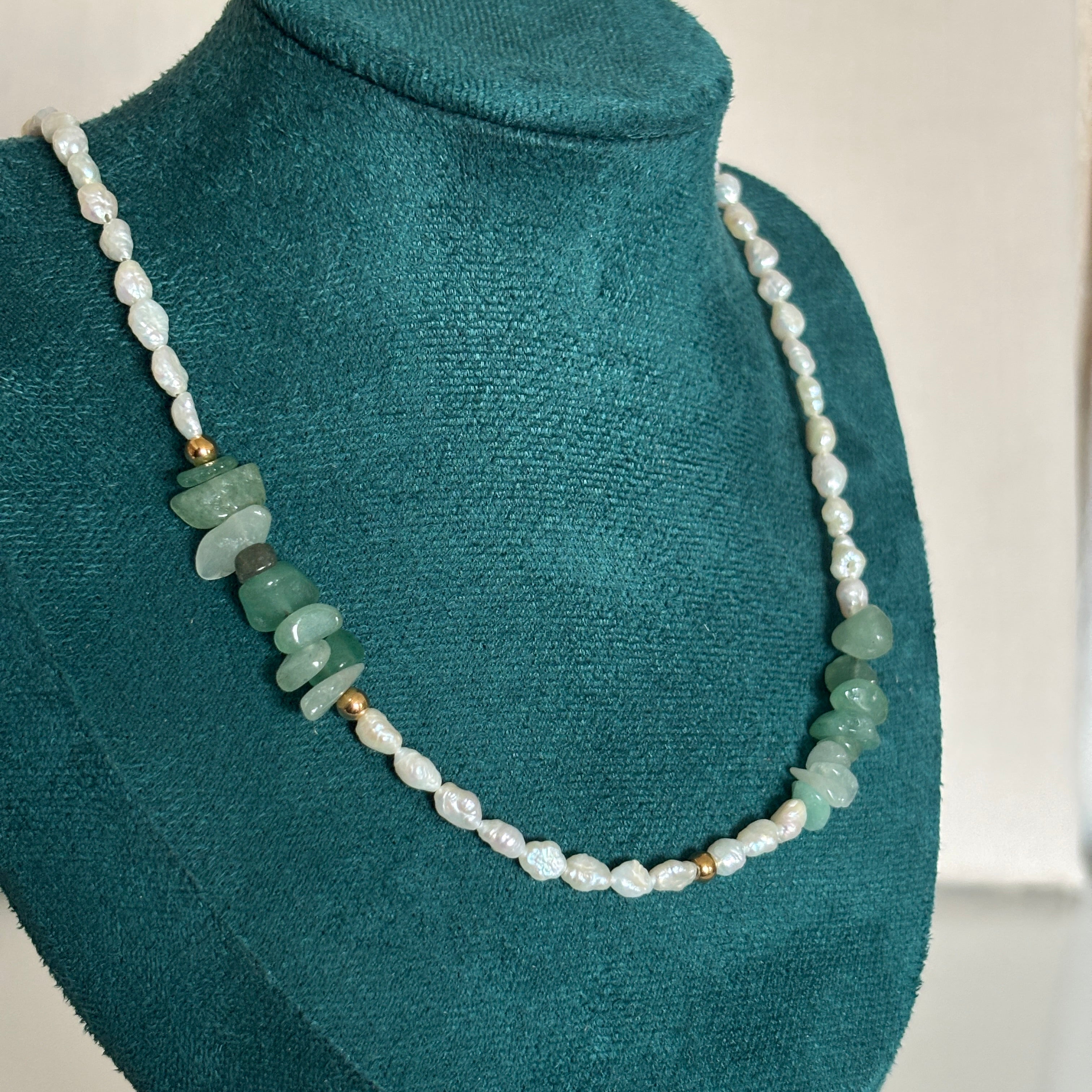 collier Bichoux Shop aventurine et perles culture artisanal