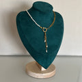 Collier Lisbonne – Perles de culture & acier doré fait main