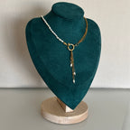 Collier Lisbonne – Perles de culture & acier doré fait main