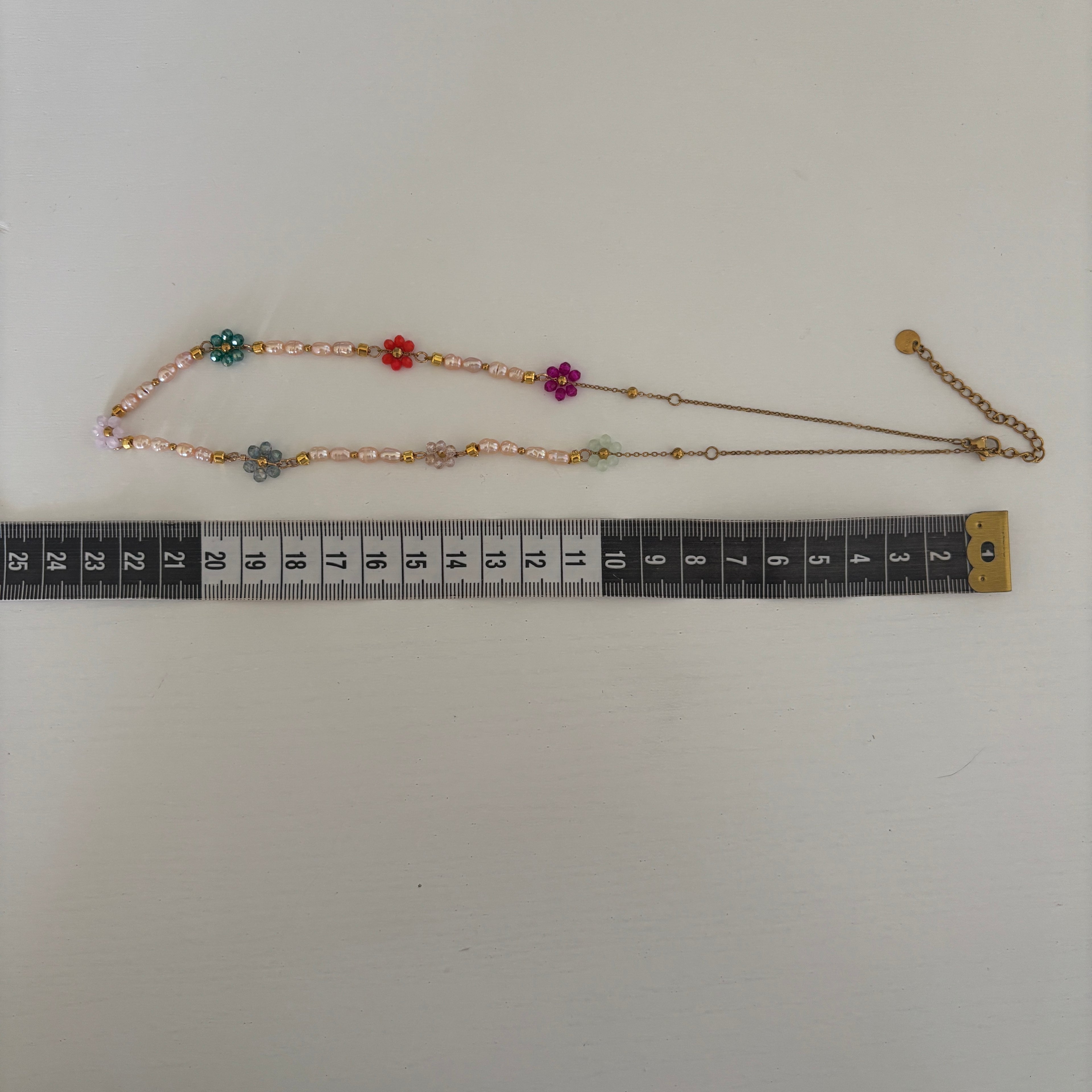 Collier Roselune – Perles de culture roses et fleurs