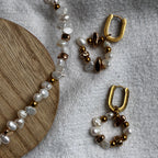 Boucles d’oreilles Lucerne - Créoles en acier inoxydable et perles de culture