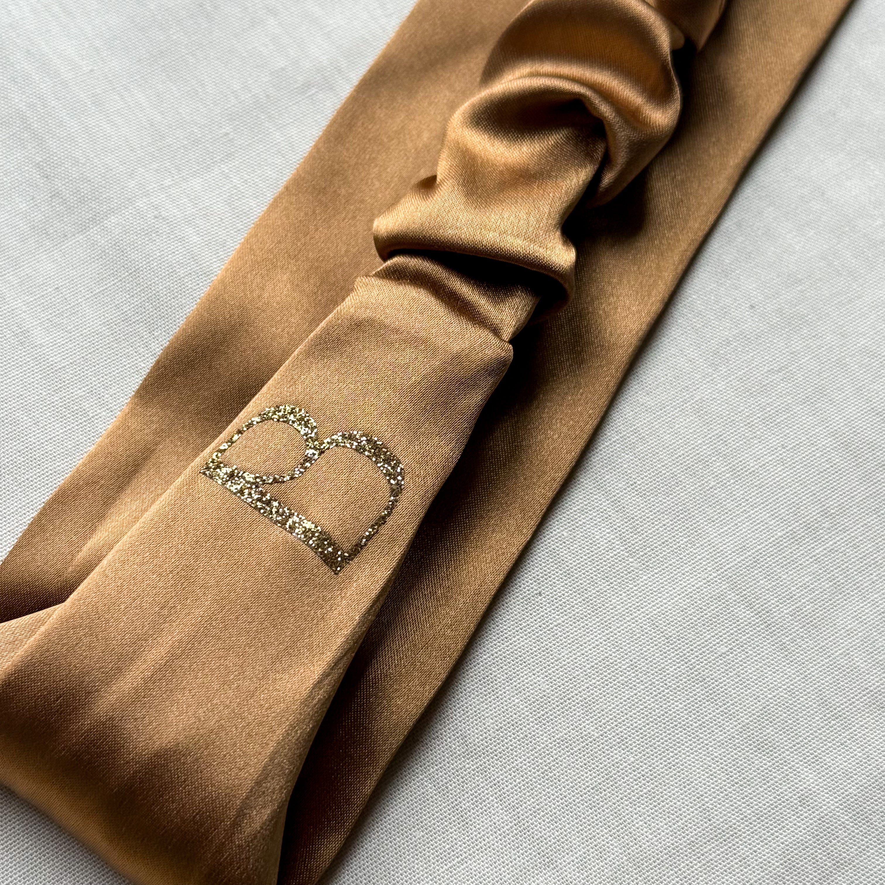 Bandeau Noélie en satin marron uni