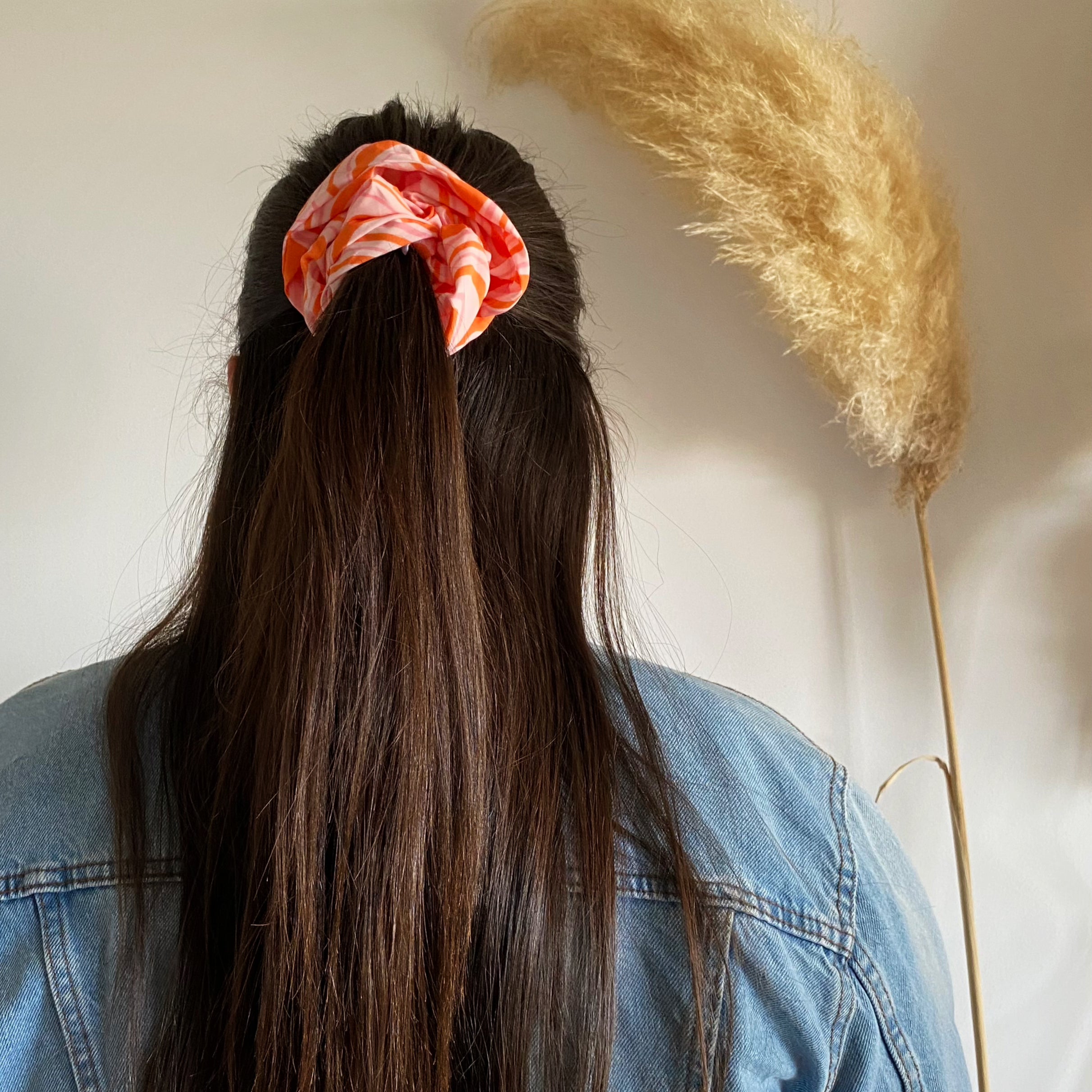 Chouchou en coton rose & orange - Téomé