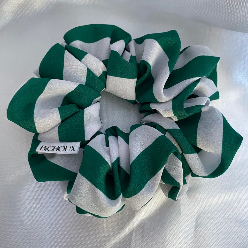 Chouchou rayé vert et blanc - Marisol