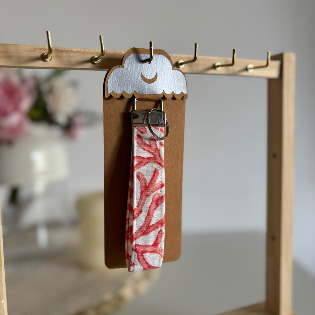 Porte-clés Thalassa - Corail orangé avec finitions argentées