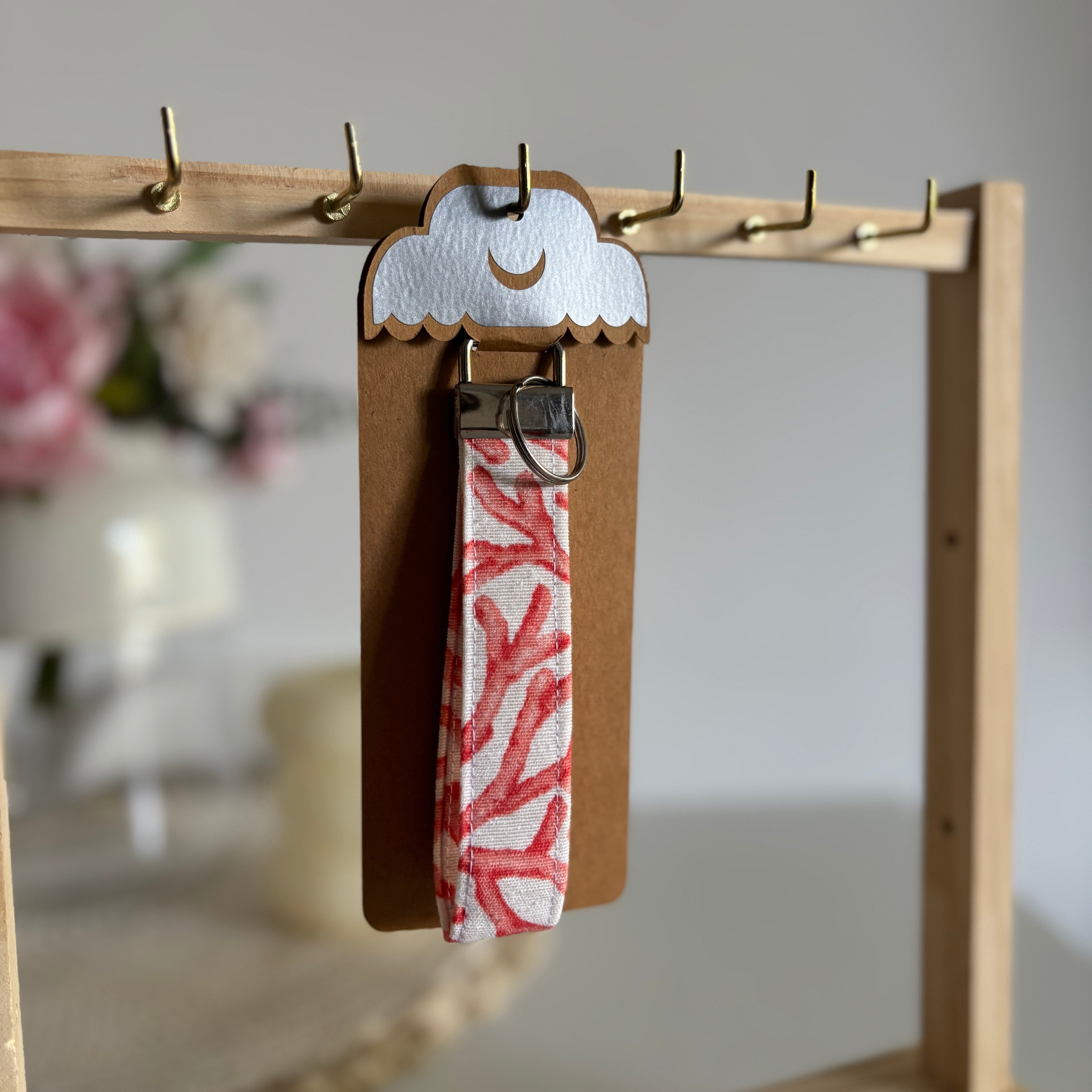 Porte-clés Thalassa - Corail orangé avec finitions argentées