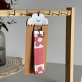 Porte-clés Calista - Fleurs rose et blanc avec finitions argentées