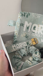 Coffret personnalisé Bichoux Shop – Chouchou, porte-clés, pince & pochette