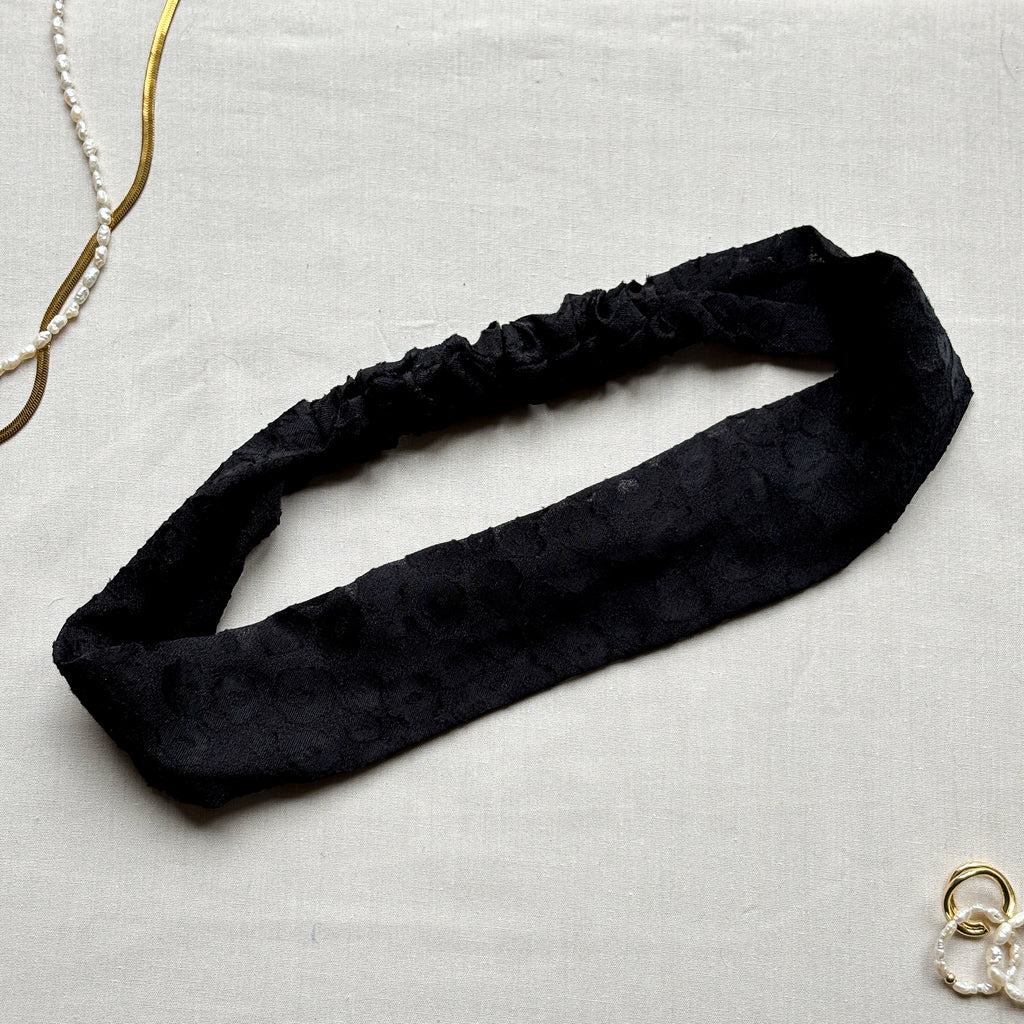 Bandeau Ursula noir motif léopard