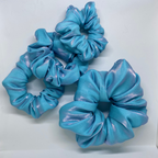 Chouchou en soie bleu glacé - Ariel