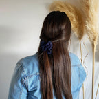 Chouchou en gaze bleu & doré - Lily