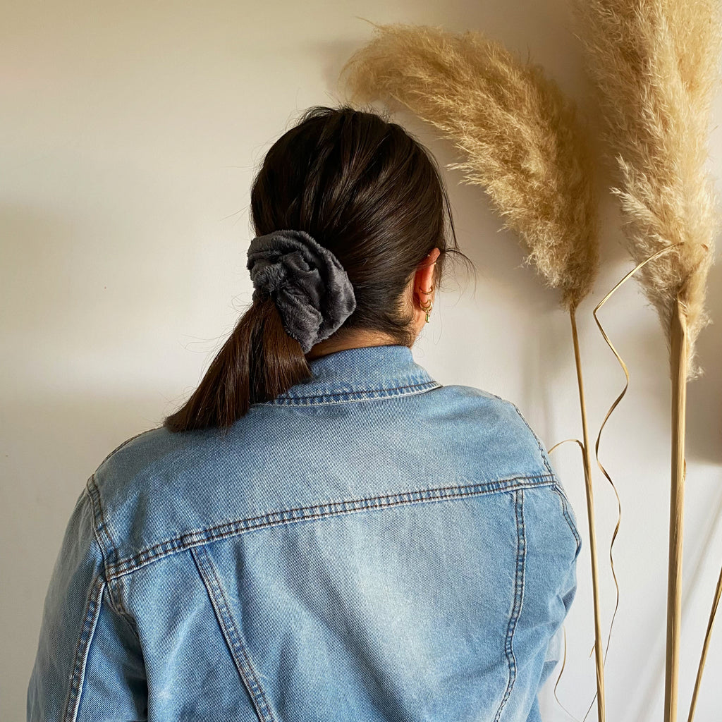 Chouchou gris à bulles - Anastasia