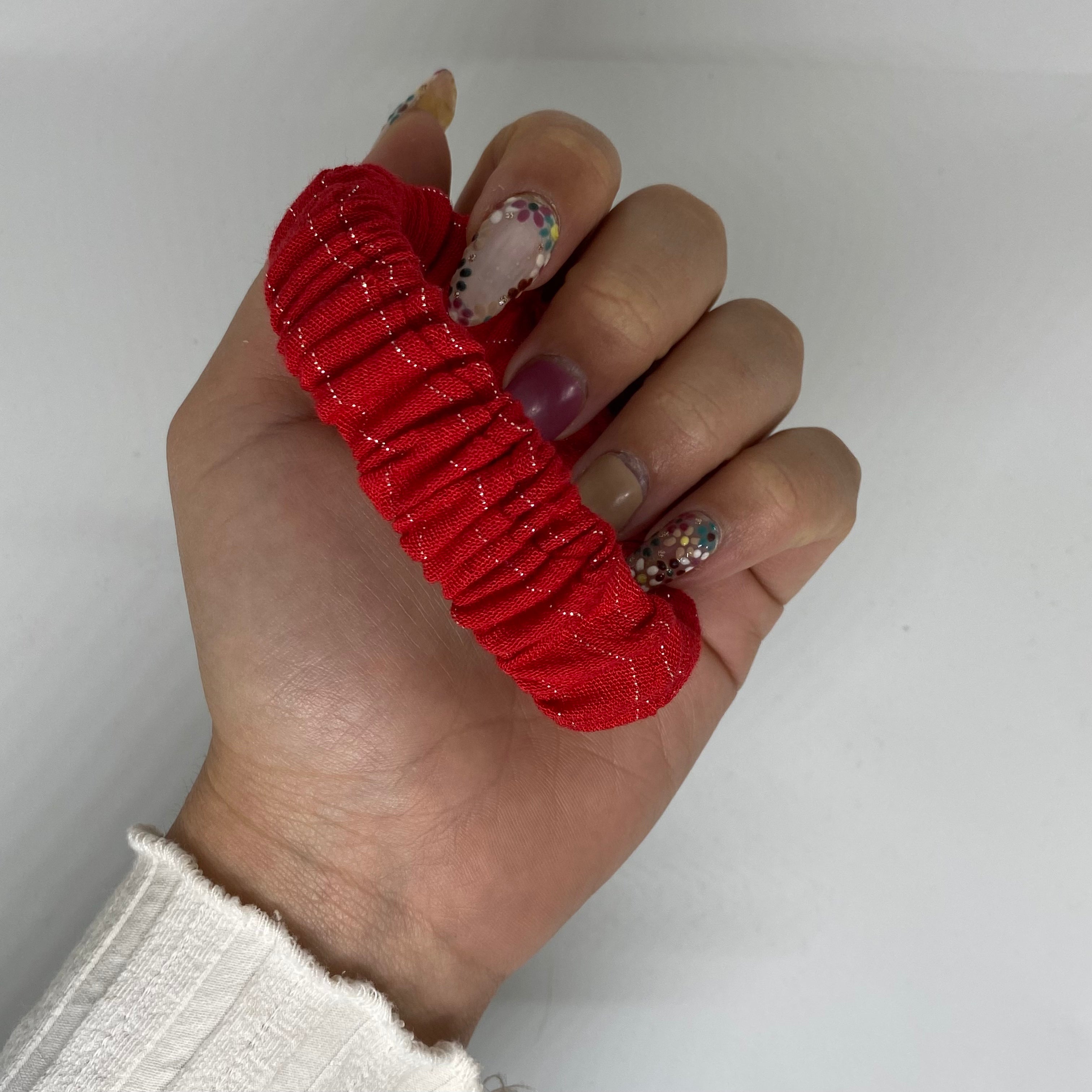 Chouchou rouge & argenté - Luisa Rouge