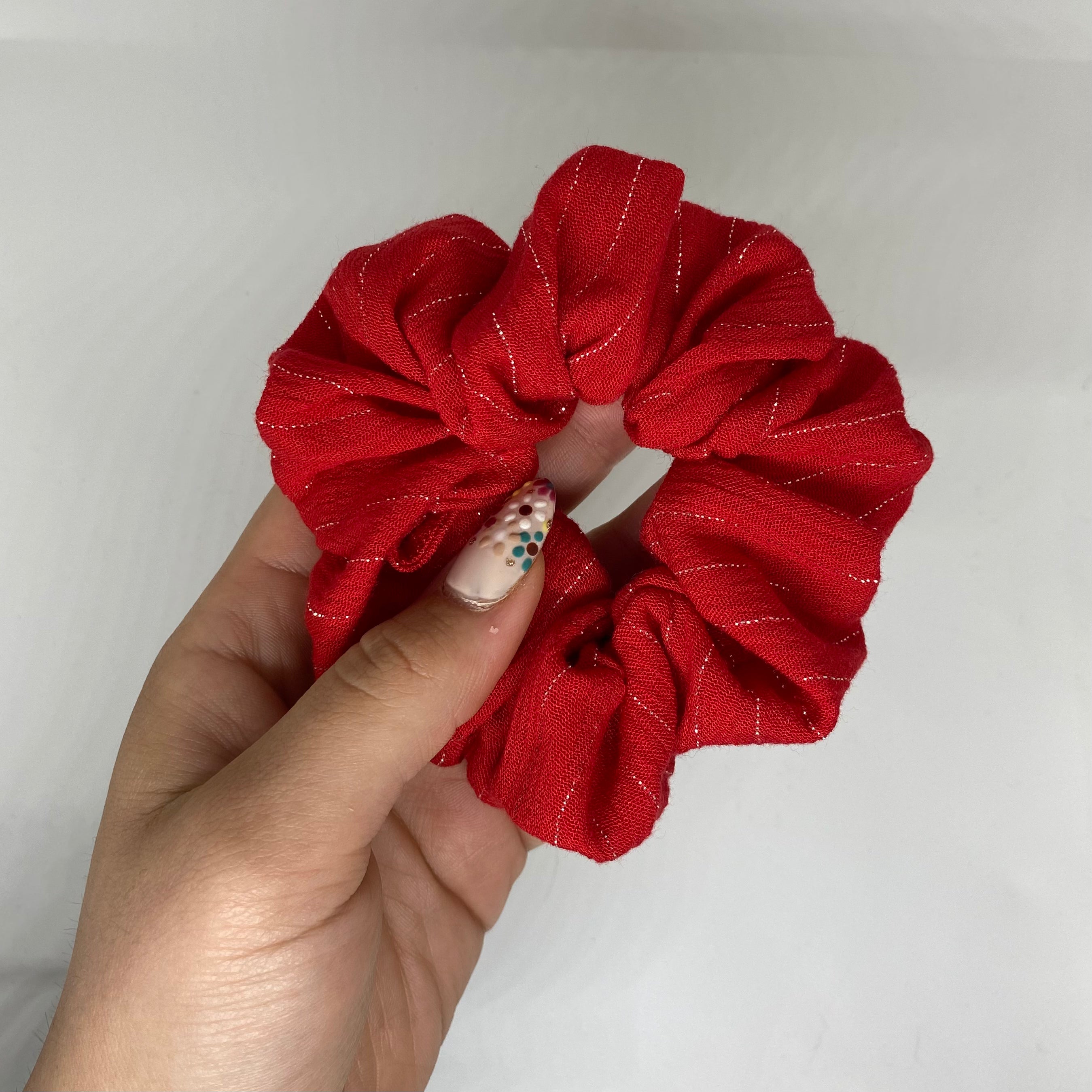 Chouchou rouge & argenté - Luisa Rouge